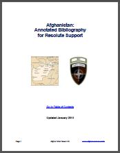 Resolute Support (RS) Security Force Assistance (SFA) Annotated Bibliography