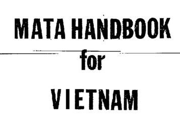 Military Assistance Training Advisor (MATA) Handbook (Vietnam)